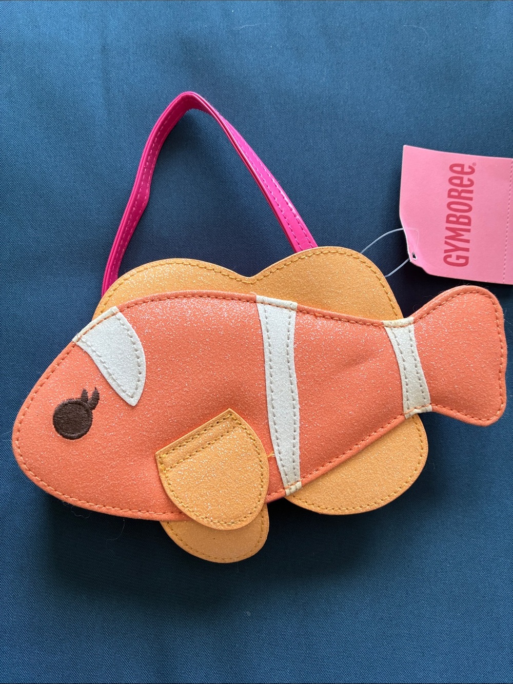 Gymboree Orange Fish Wristlet with Pink Strap and Cream Accents
